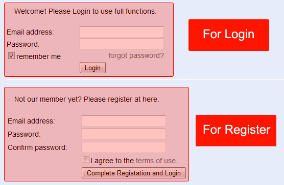 Register and Login